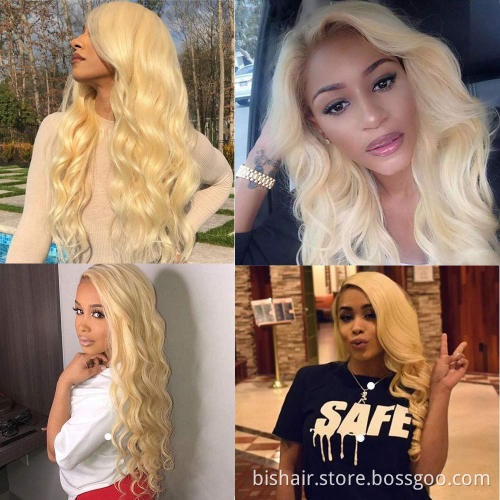 Wholesale Raw Brazilian Virgin Hair HD Lace Frontal Wig 13x4 Lace Frontal 613 Body Wave Wig 13*4 613 Lace Frontal Body Wig